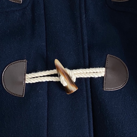 SOLD - MOMO MATERNITY Coat Small Wool Blend Navy Blue - Picture 9 of 16